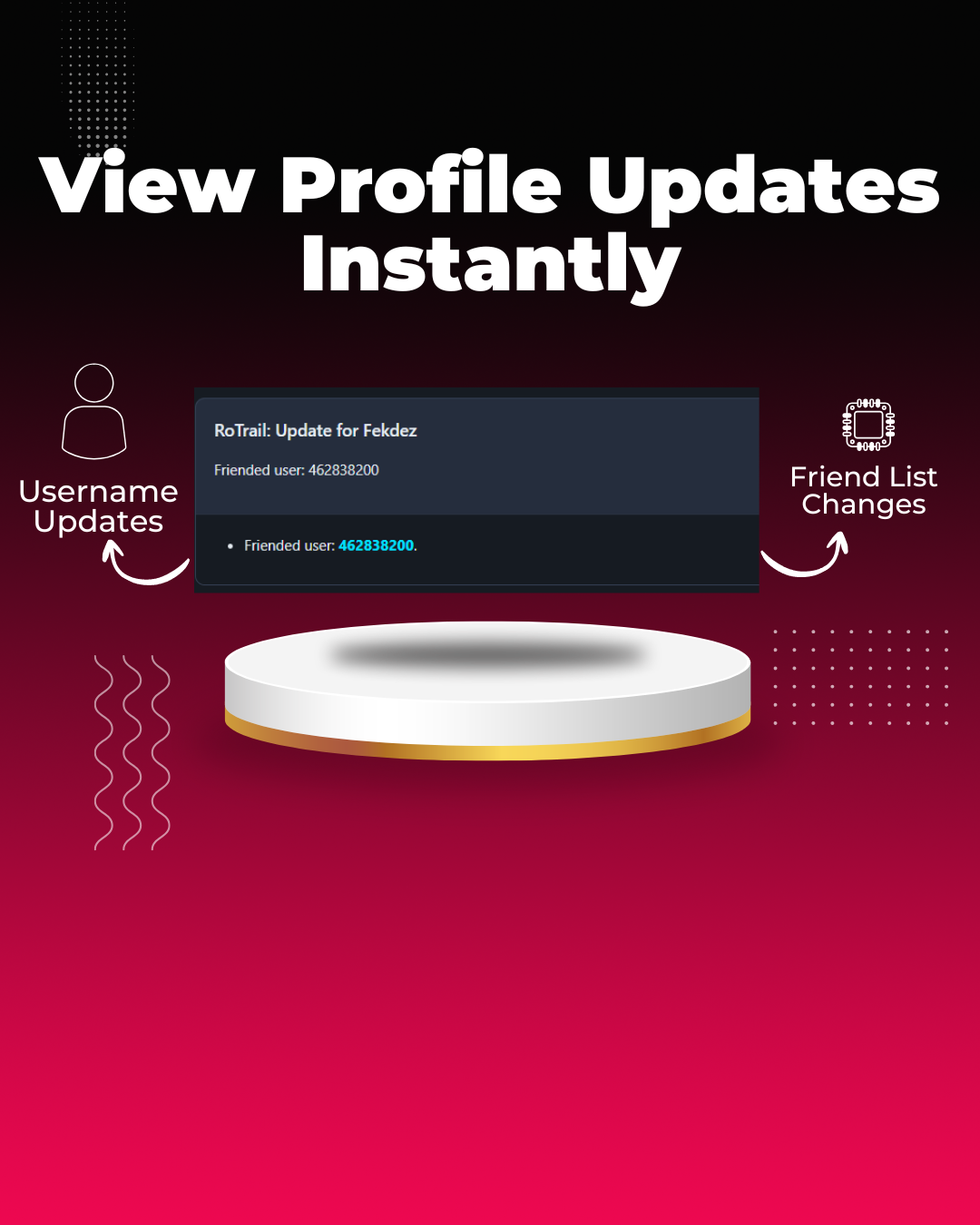 RoTrail extension settings for customizing Roblox tracker notifications