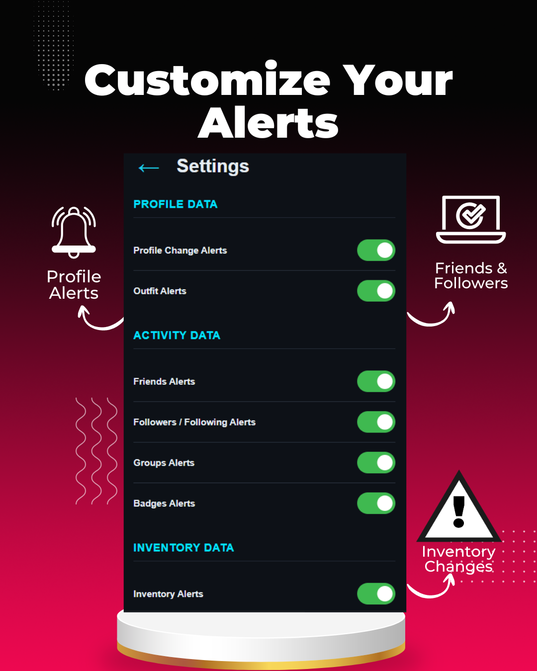 RoTrail help and support page for the Roblox profile tracker extension